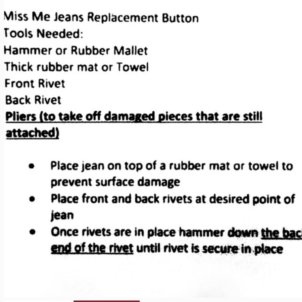 Authentic Miss Me jeans replacement buttons - Picture 2 of 2
